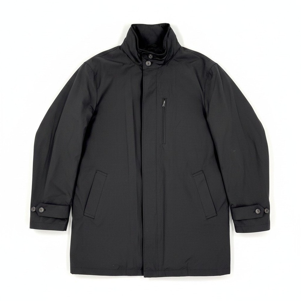 NWT $395 Jos A Bank Traveler Packable All Weather Coat Black Water Resistant L